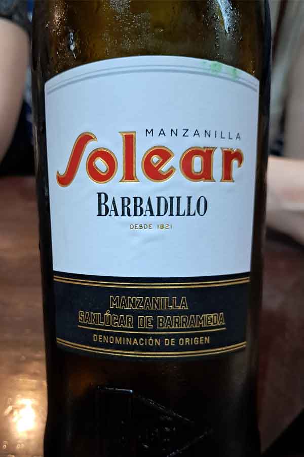 Solear Manzanilla Bottle of Solear Manzanilla
