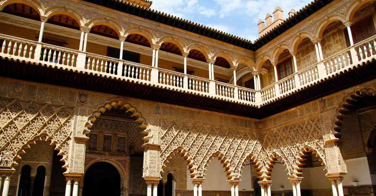 Royal Alcazar Decorative courtyard at the Real Alcazar. One of the best things to do in Seville.