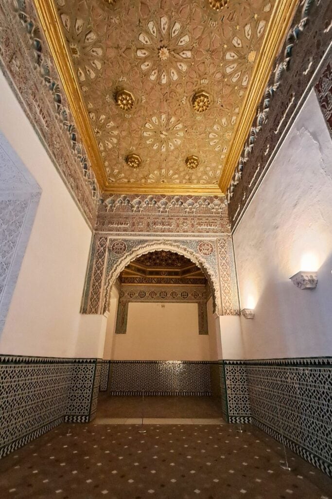 Decorative ceilings in the Cuarto del Príncipe inside the royal Alazar of Seville
